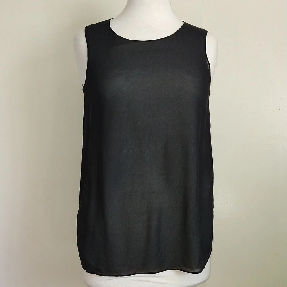 Vince black silk tank top - Picture 1 of 11